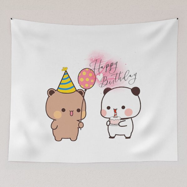 Item preview, Happy BirthDay Bubu Dudu Panda Bear And Brownie Bear True Love Couple 2026 designed and sold by OceanLiveArts.
