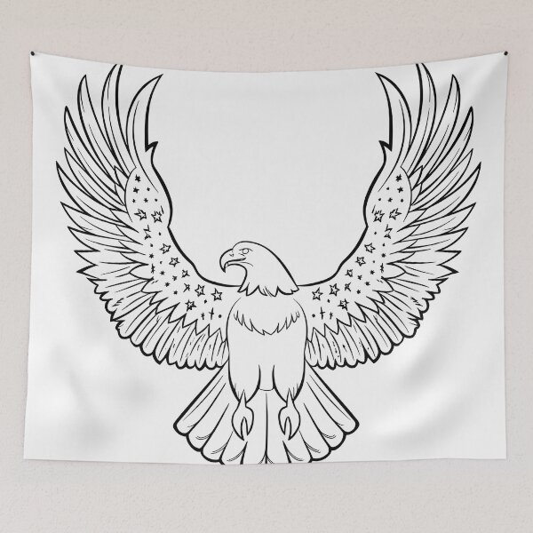 Item preview, eagly Funny Cartoon Eagle Line Art designed and sold by Uglyandcute.
