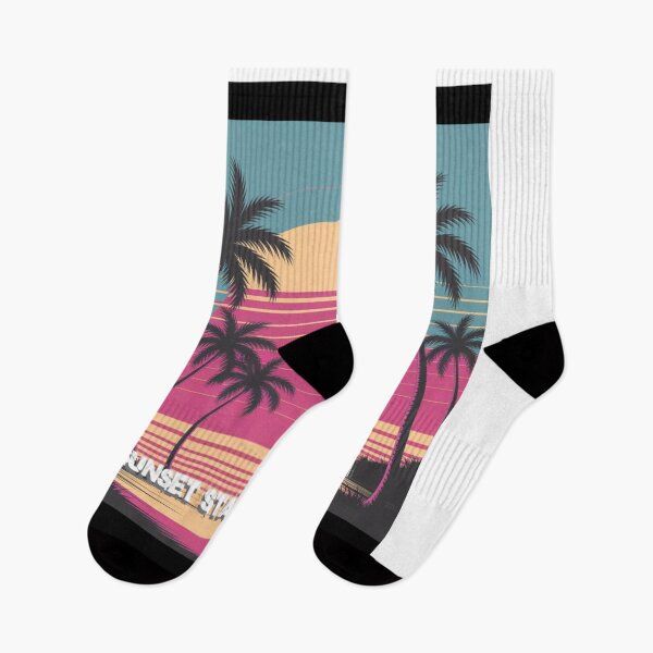 Item preview, Retro Sunset Palm Trees – 80s Vaporwave “Sunset State of Mind” T-Shirt designed and sold by AlexDeko.