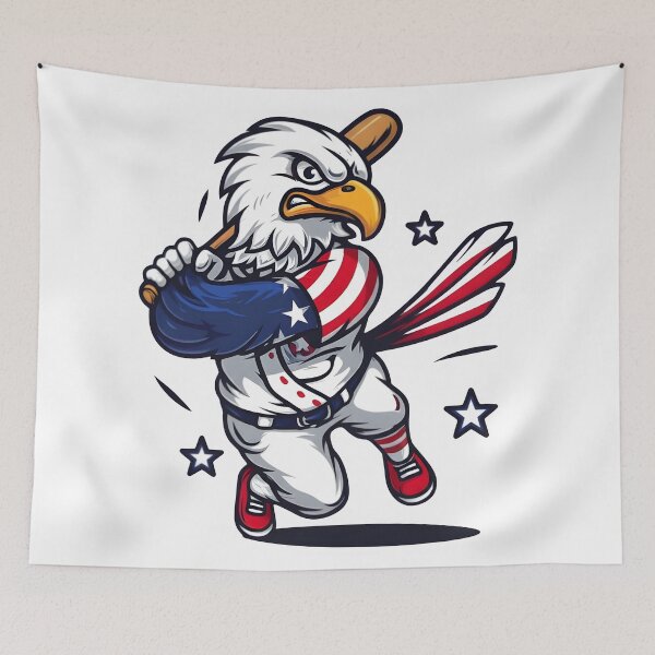 Item preview, eagly Funny Bald Eagle Playing Baseball – Original Cartoon Design designed and sold by Uglyandcute.