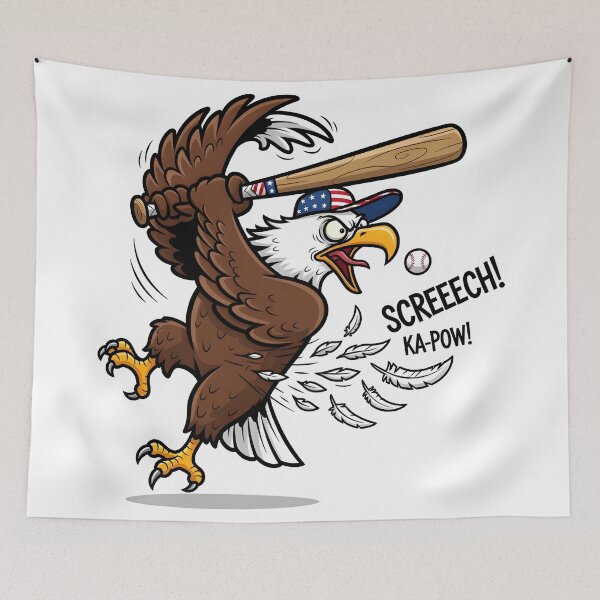 Item preview, eagly Epic Bald Eagle Baseball Swing – Funny Cartoon Meme designed and sold by Uglyandcute.