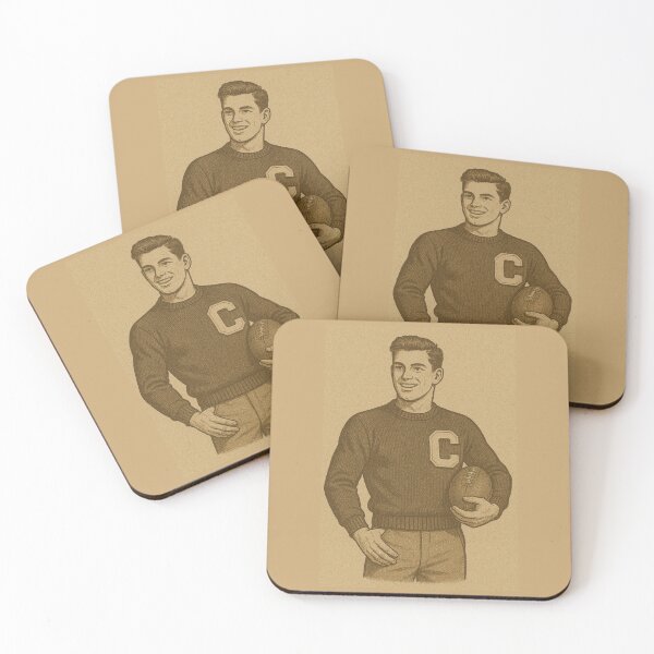 Item preview, Vintage Football Player in Letterman Sweater designed and sold by Rue Design Company.