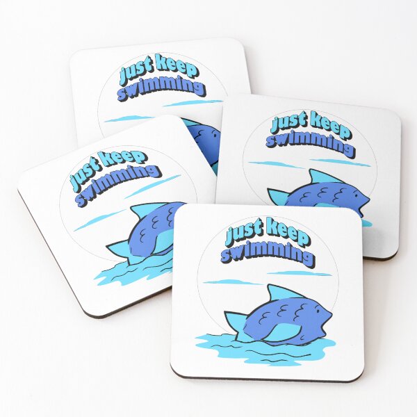 Item preview, Just Keep Swimming Motivational Ocean-Inspired Art designed and sold by ArtsyExplorer.
