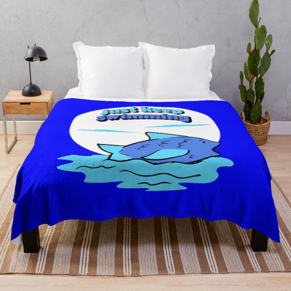 Item preview, Just Keep Swimming Motivational Ocean-Inspired Art designed and sold by ArtsyExplorer.
