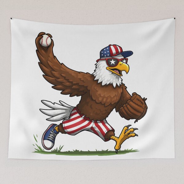 Item preview, eagly Chill Bald Eagle Pitching Baseball designed and sold by Uglyandcute.