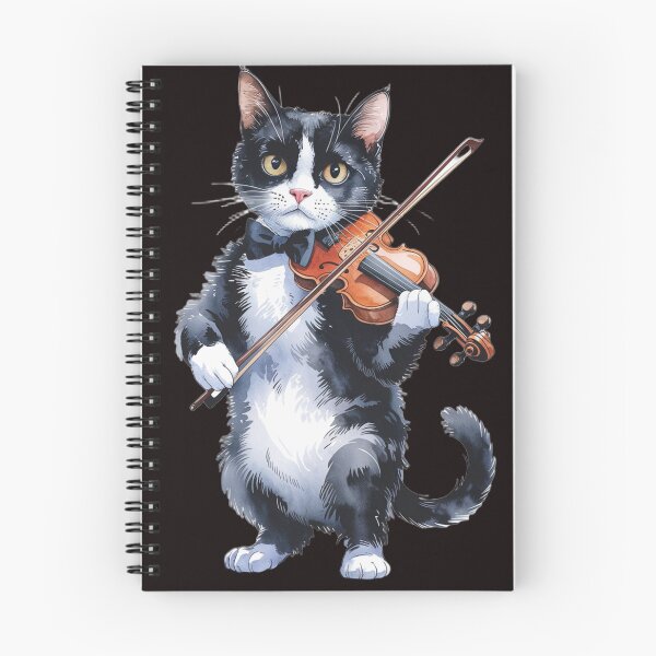 Item preview, Tuxedo Cat Violin Watercolor Painting designed and sold by JediKittenWars.