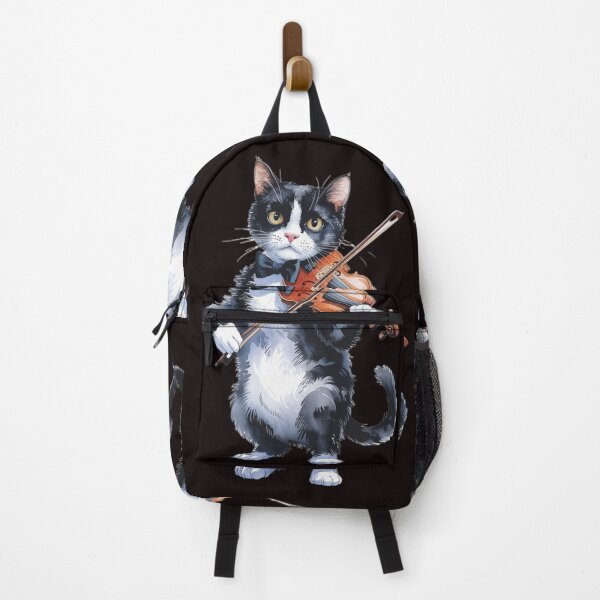 Item preview, Tuxedo Cat Violin Watercolor Painting designed and sold by JediKittenWars.