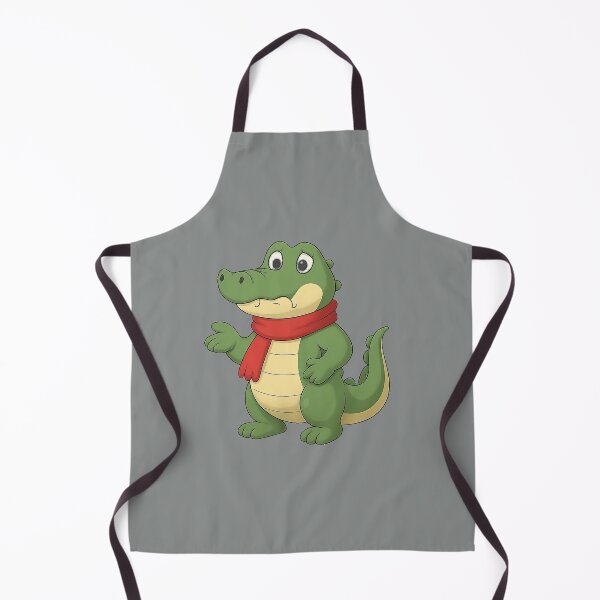 Item preview, Cute Green Crocodile Wearing Red Scarf Cartoon Illustration designed and sold by E-SarnEdge.