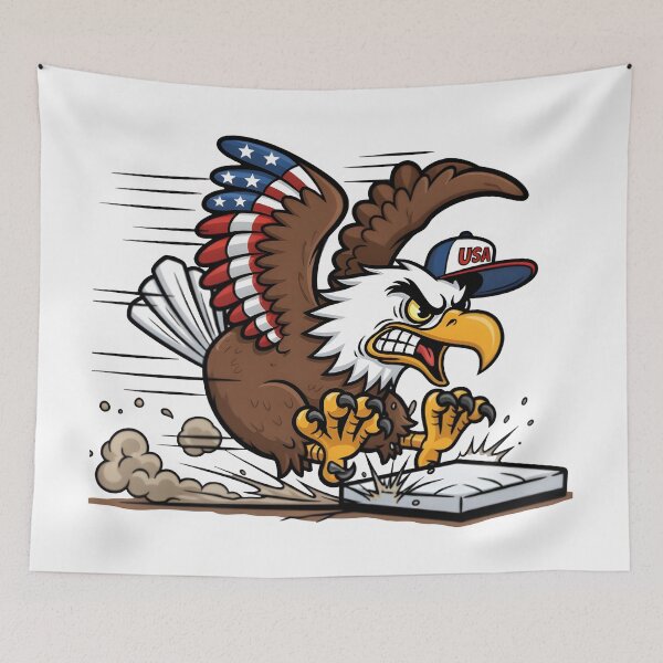 Item preview, eagly Angry Bald Eagle Sliding into Base designed and sold by Uglyandcute.