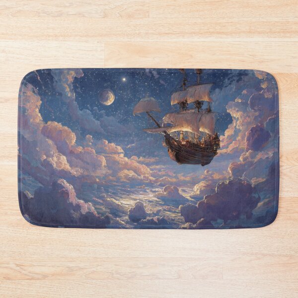 Item preview, Sailing Ship Flying Through the Clouds – Fantasy Sky Adventure Art designed and sold by baggycatsworld.
