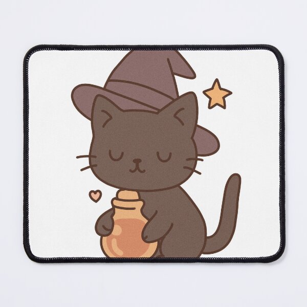 Item preview, black cat witch with potion designed and sold by AShyRacoon.