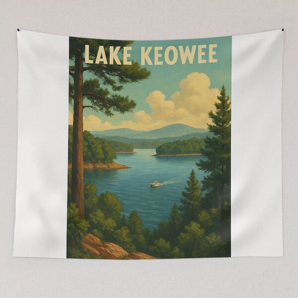 Item preview, Boating on Lake Keowee in the Blue Ridge Foothills designed and sold by Places On Earth.