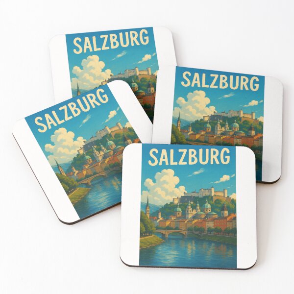 Item preview, City of Salzburg Old Town and Fortress Hohensalzburg, Austria designed and sold by Places On Earth.