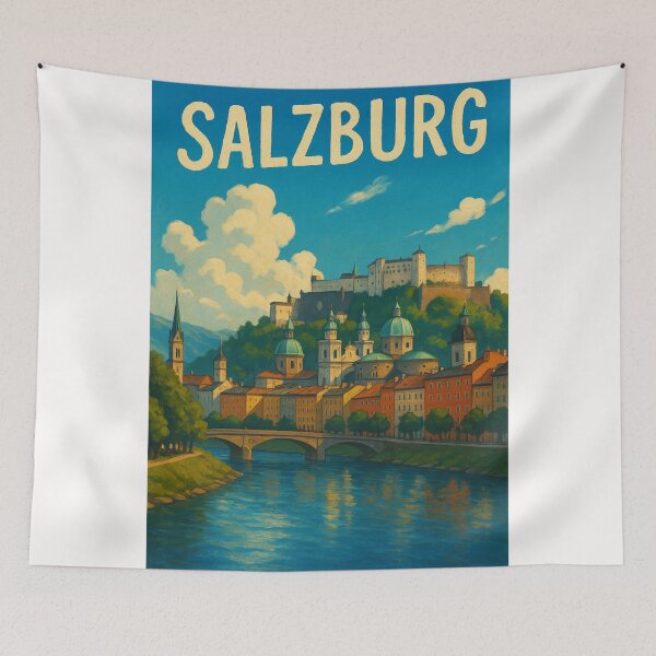 Item preview, City of Salzburg Old Town and Fortress Hohensalzburg, Austria designed and sold by Places On Earth.