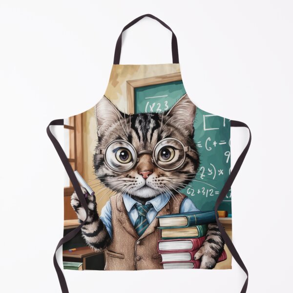 Item preview, Cat Teacher Chalkboard Professor Classroom Kitten Glasses designed and sold by JediKittenWars.