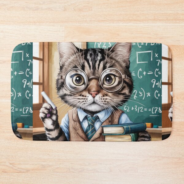 Item preview, Cat Teacher Chalkboard Professor Classroom Kitten Glasses designed and sold by JediKittenWars.