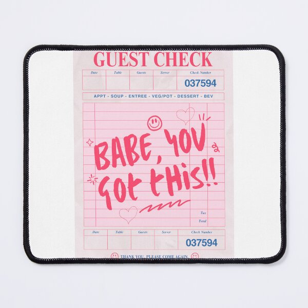 Item preview, guest check sticker, pink stickers, server book sticker, funny sticker, Motivational sticker designed and sold by PeelAndSlay.