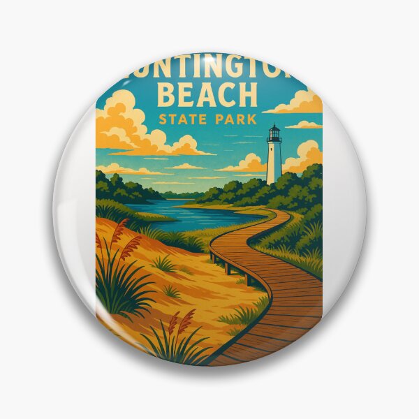 Artikelvorschau, Leuchtturm und Küstenpfad im Huntington Beach State Park entworfen und verkauft von Places On Earth.