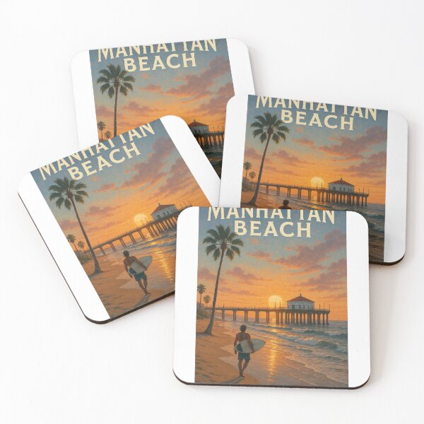 Item preview, Manhattan Beach Sunset Walk with Surfboard designed and sold by Aryabek.