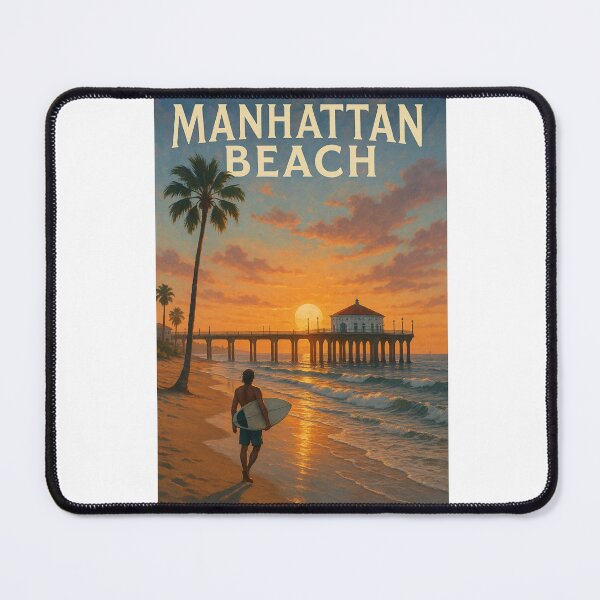Item preview, Manhattan Beach Sunset Walk with Surfboard designed and sold by Aryabek.