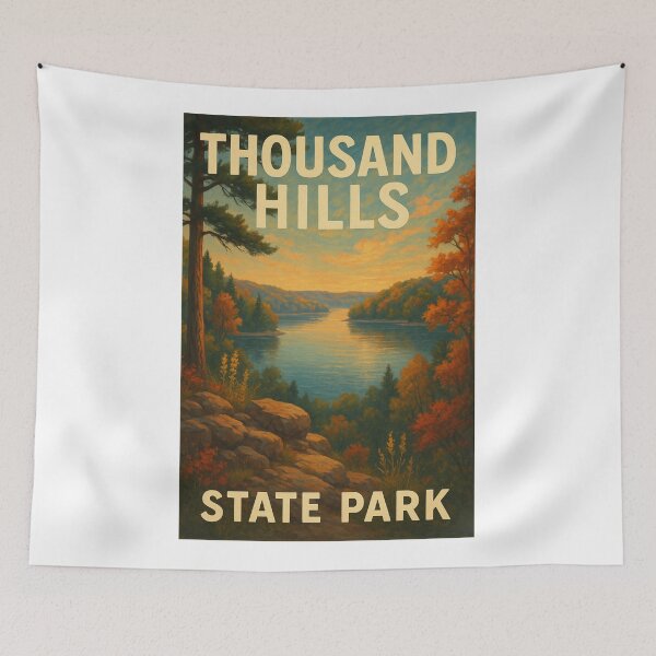 Item preview, Thousand Hills State Park Autumn Lake View designed and sold by Aryabek.