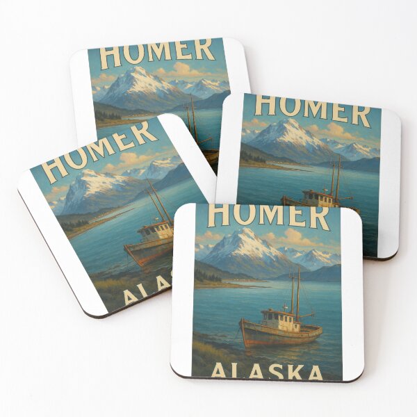 Item preview, Homer Alaska Rustic Fishing Boat and Mountain View designed and sold by Aryabek.