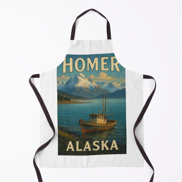 Item preview, Homer Alaska Rustic Fishing Boat and Mountain View designed and sold by Aryabek.