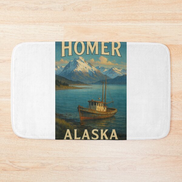 Item preview, Homer Alaska Rustic Fishing Boat and Mountain View designed and sold by Aryabek.