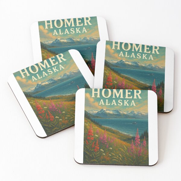 Item preview, Homer Alaska Wildflowers and Kachemak Bay Mountains designed and sold by Aryabek.