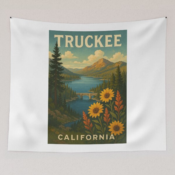 Item preview, Truckee California Mountain Lake and Wildflowers designed and sold by Aryabek.