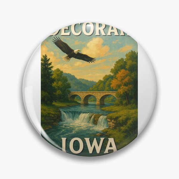 Item preview, Decorah Iowa Eagle Over Waterfall and Stone Bridge designed and sold by Aryabek.