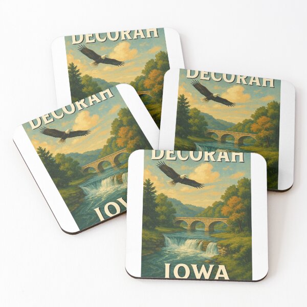 Item preview, Decorah Iowa Eagle Over Waterfall and Stone Bridge designed and sold by Aryabek.