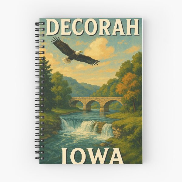 Item preview, Decorah Iowa Eagle Over Waterfall and Stone Bridge designed and sold by Aryabek.