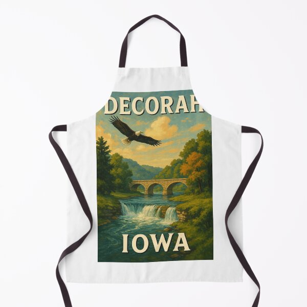 Item preview, Decorah Iowa Eagle Over Waterfall and Stone Bridge designed and sold by Aryabek.