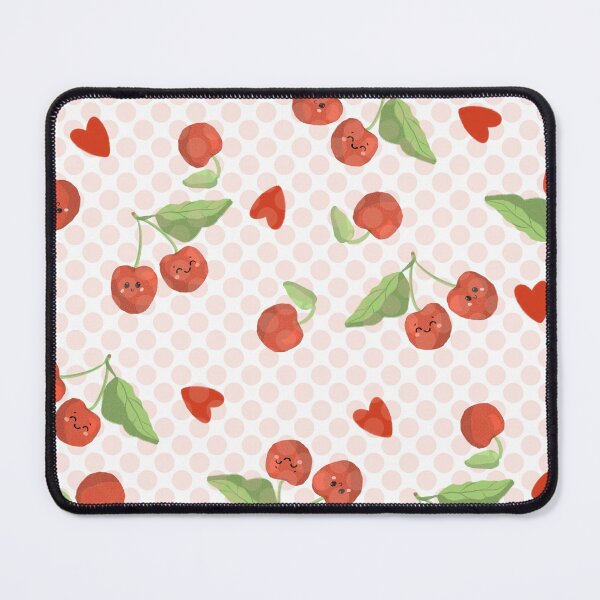 Item preview, Cute cherries with hearts and polka dots tossed pattern designed and sold by RRuffieuxStudio.