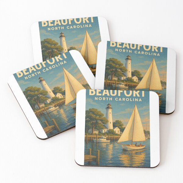Item preview, Beaufort North Carolina Waterfront Sailboat and Harbor Scene designed and sold by Aryabek.
