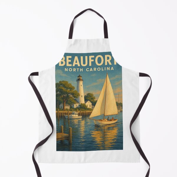 Item preview, Beaufort North Carolina Waterfront Sailboat and Harbor Scene designed and sold by Aryabek.