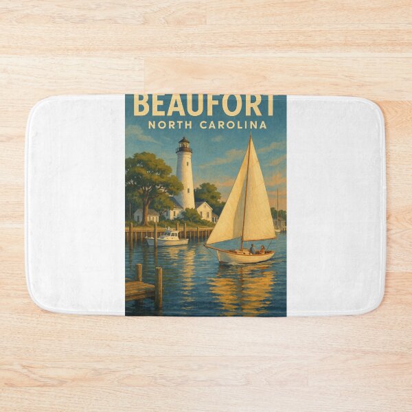 Item preview, Beaufort North Carolina Waterfront Sailboat and Harbor Scene designed and sold by Aryabek.