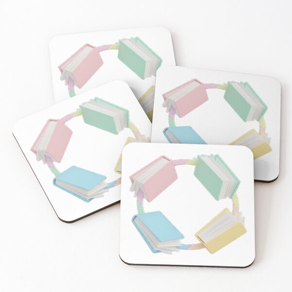 Item preview, Pastel Floating Books Circle – Minimal Aesthetic Sticker designed and sold by EverMuse_0_0.