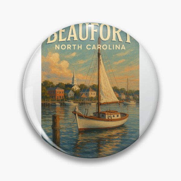 Item preview, Beaufort North Carolina Waterfront Sailboat and Harbor Scene designed and sold by Aryabek.