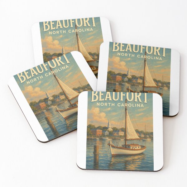 Item preview, Beaufort North Carolina Waterfront Sailboat and Harbor Scene designed and sold by Aryabek.