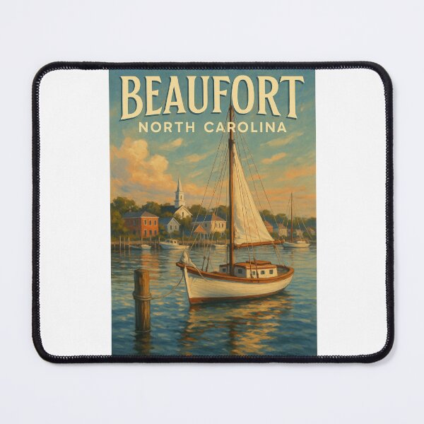 Item preview, Beaufort North Carolina Waterfront Sailboat and Harbor Scene designed and sold by Aryabek.