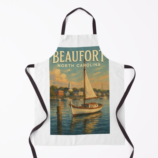 Item preview, Beaufort North Carolina Waterfront Sailboat and Harbor Scene designed and sold by Aryabek.