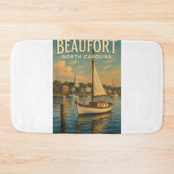 Item preview, Beaufort North Carolina Waterfront Sailboat and Harbor Scene designed and sold by Aryabek.