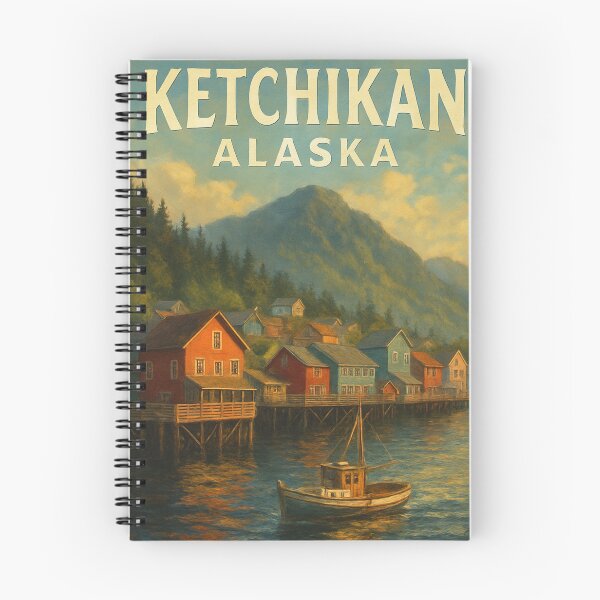Item preview, Ketchikan Alaska Waterfront Cabins and Mountain Sunset designed and sold by Aryabek.