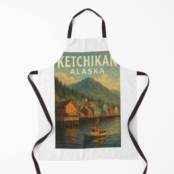 Item preview, Ketchikan Alaska Waterfront Cabins and Mountain Sunset designed and sold by Aryabek.