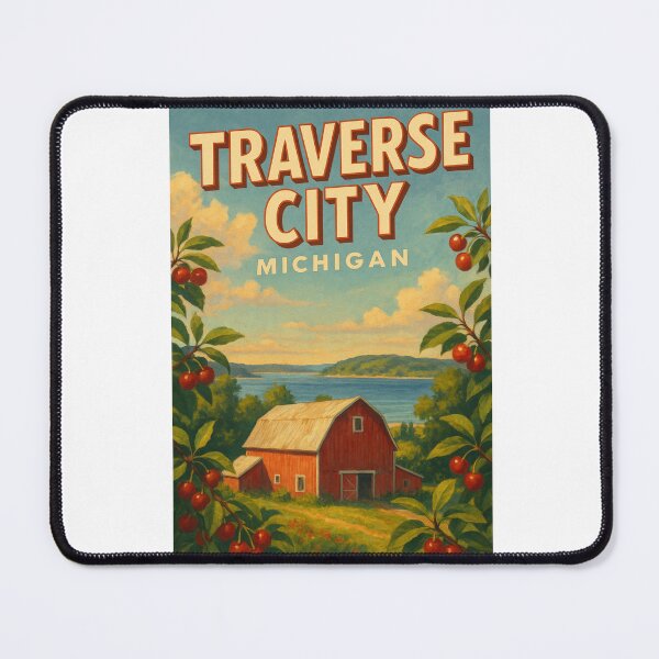 Item preview, Traverse City Michigan Cherry Orchard and Barn View designed and sold by Aryabek.