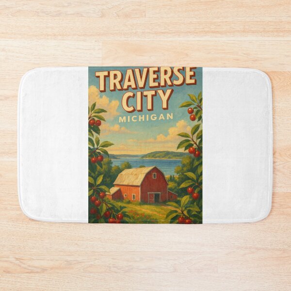 Item preview, Traverse City Michigan Cherry Orchard and Barn View designed and sold by Aryabek.