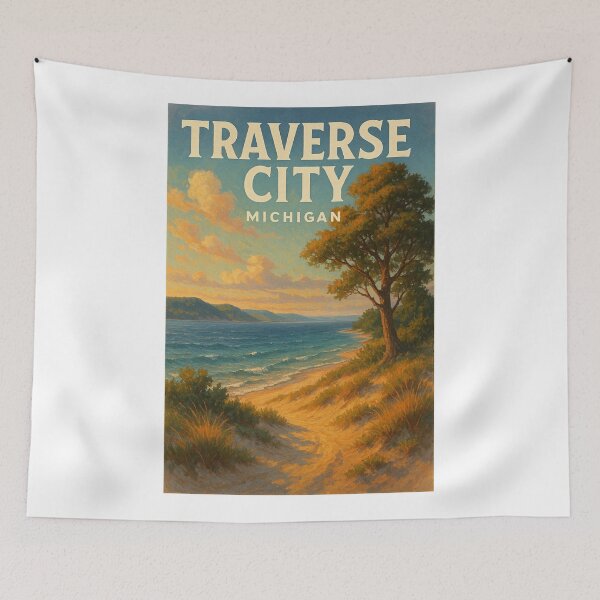 Item preview, Traverse City Michigan Lake Michigan Shoreline Trail designed and sold by Aryabek.