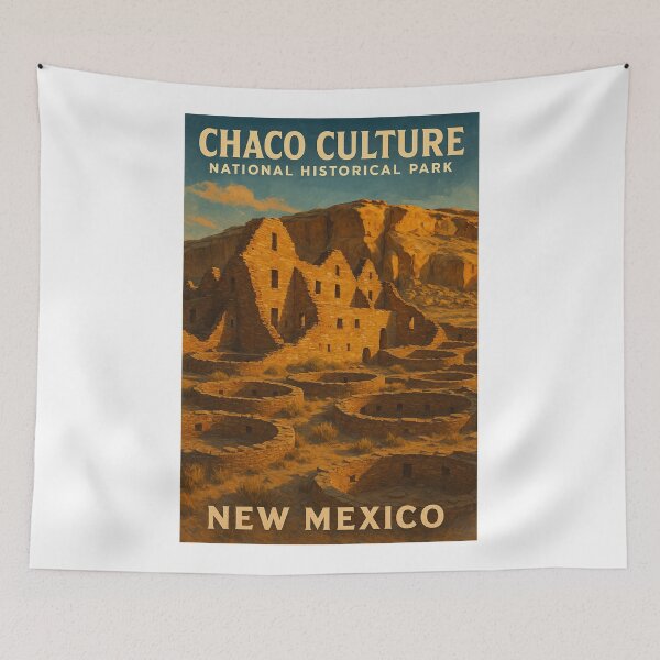 Item preview, Chaco Culture New Mexico Pueblo Bonito and Cliff Walls designed and sold by Aryabek.